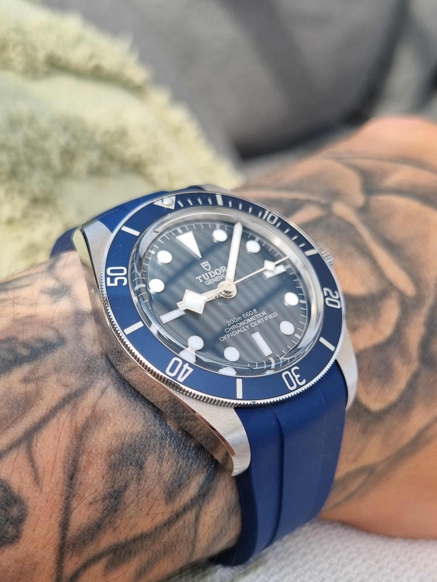 Pro Rubber Strap For Tudor Black Bay 58- Blue