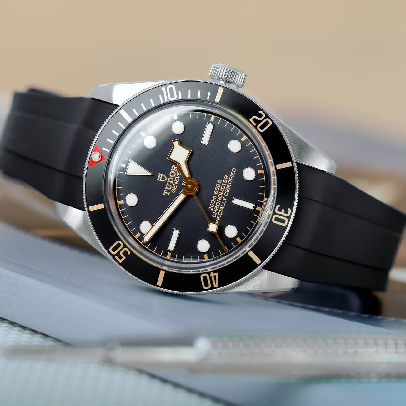 Pro Rubber Strap For Tudor Black Bay 58- Black