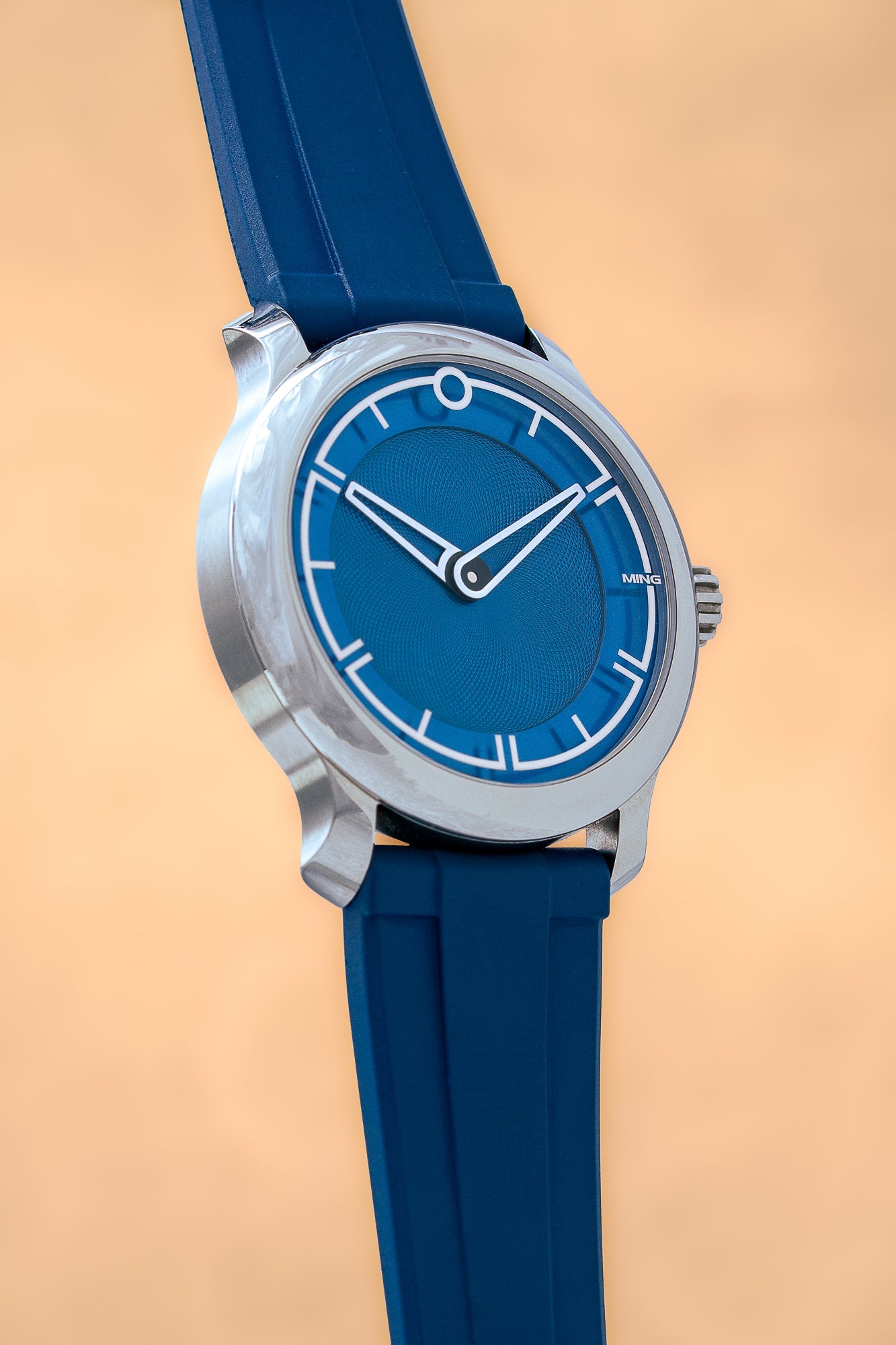 Watch with Blue Rubber Strap