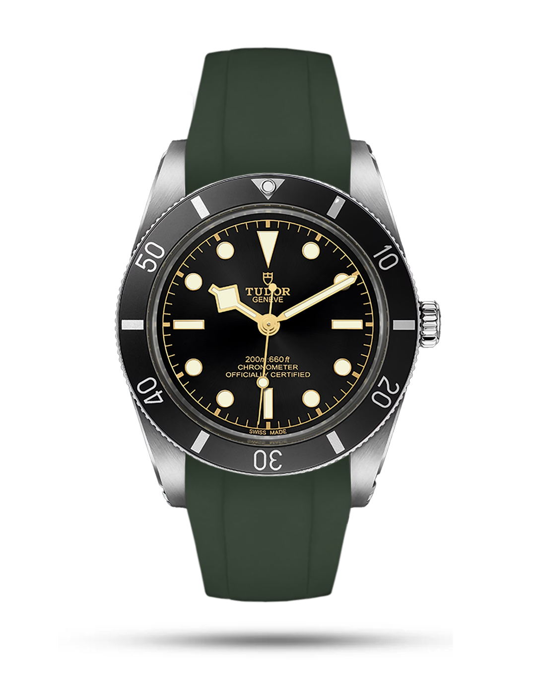 Integrated Green Rubber Strap For Black Bay 54 