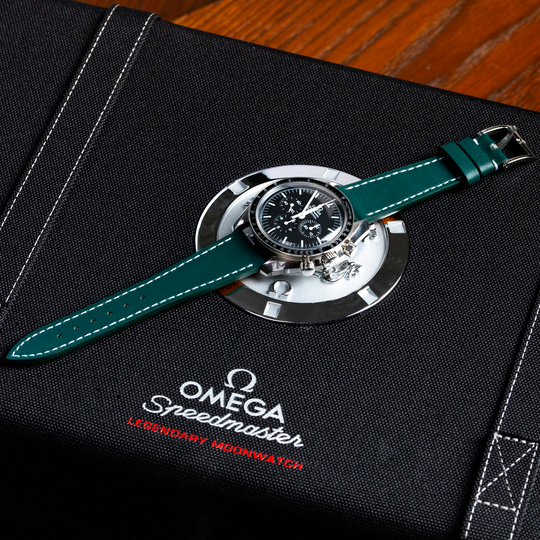 Omega Speedmaster with Green Leather Strap