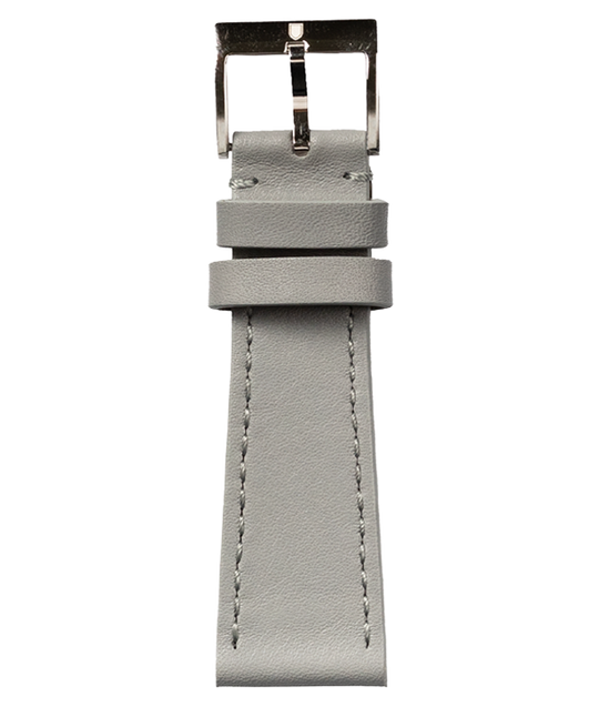 Silver Leather Strap with Buckle