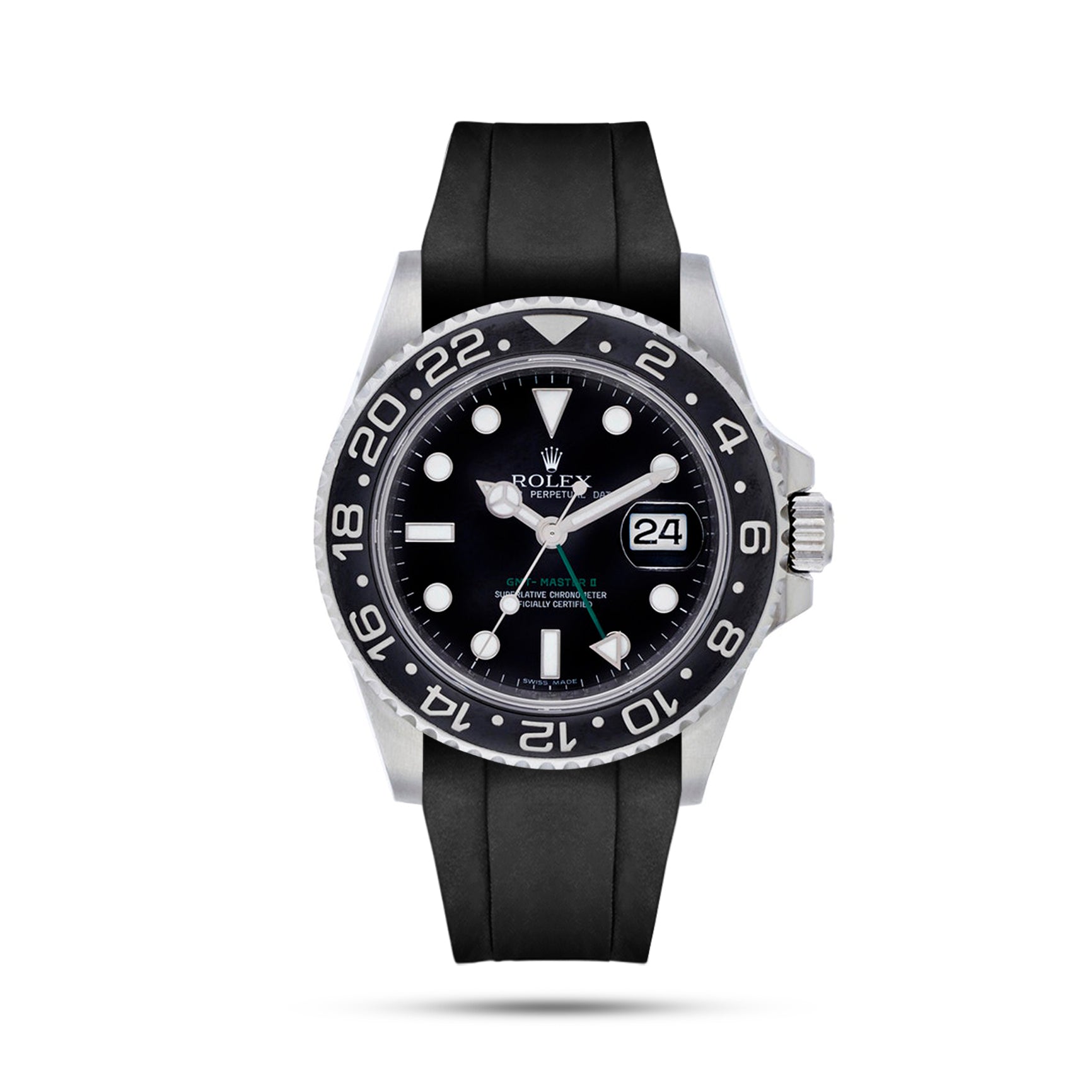 Black Rubber Strap For GMT Master II