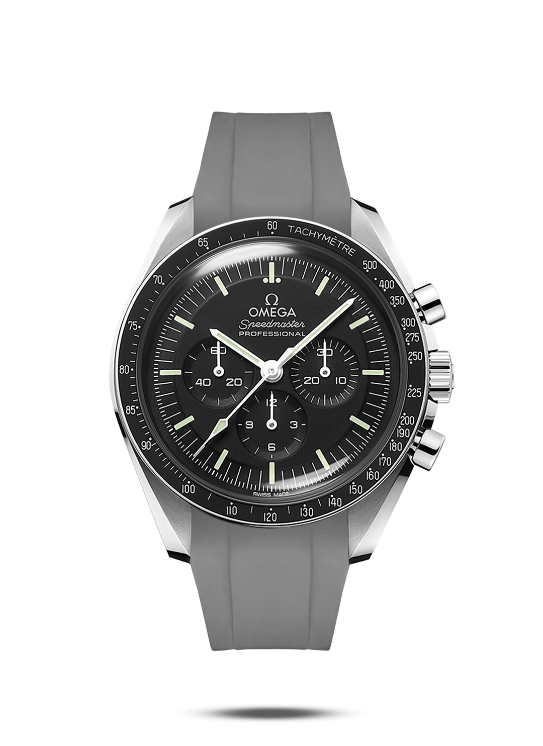 Gray Rubber Strap for Omega Speedmaster Professional