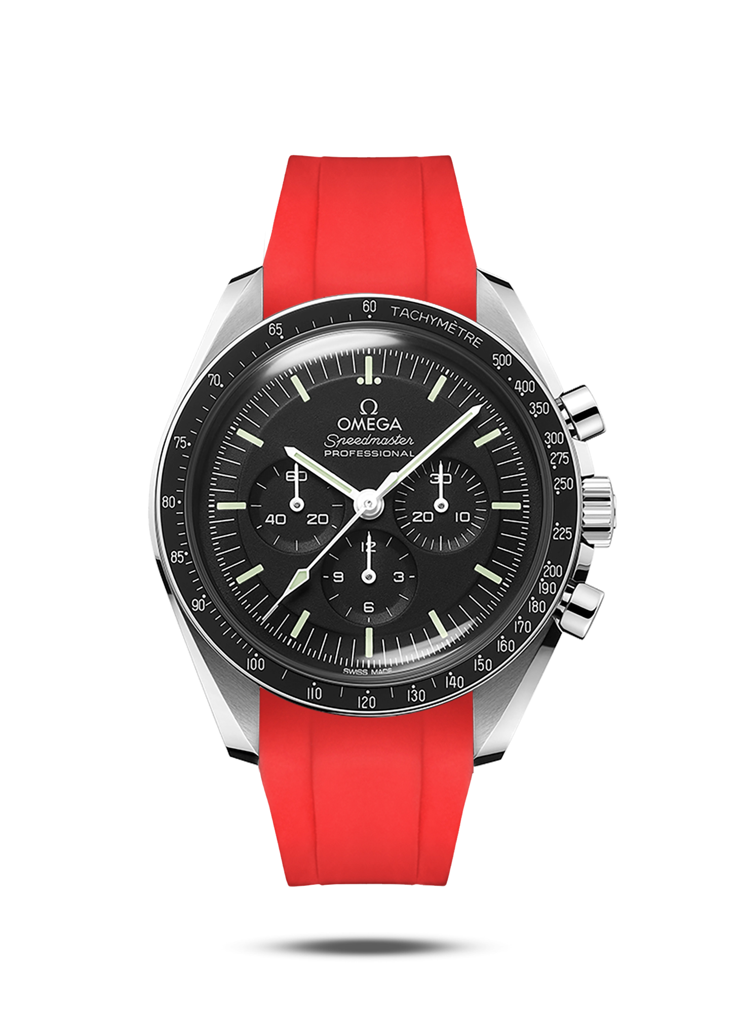 Red Rubber Strap for Omega Speedmaster Professional